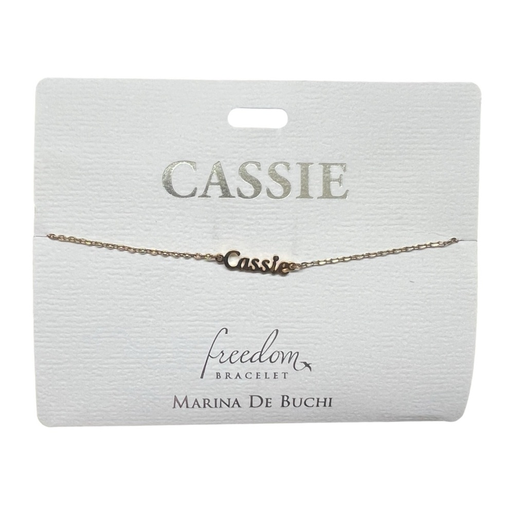 Marina De Buchi Personalized Luxe Name Cassie Freedom Bracelet Jewelry NWT Gift